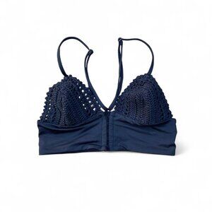 macrame crochet black bikini top <333